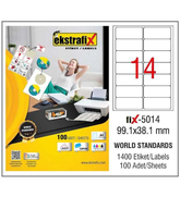 Ekstrafix 5014 Laser Etiket 99X38Mm 14X100 1400 Adet - EKSTRAFİX