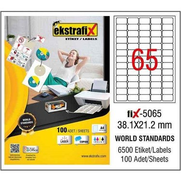 Ekstrafix 5065 Laser Etiket 38X21Mm 65X100 6500 Adet - EKSTRAFİX