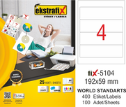 Ekstrafix 5104 Laser Etiket 192X59Mm 14X100 1400 Adet - EKSTRAFİX