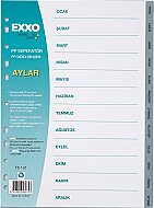 EXXO DOS-TS101 PLASTİK AYRAÇ A4 AYLAR OCAK-ARALIK - EXXO