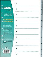 EXXO DOS-TS110 PLASTİK AYRAÇ A4 1-10 RAKAM GRİ - EXXO