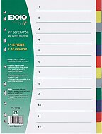 EXXO DOS-TS112R PLASTİK AYRAÇ A4 (2x5+2)12 RENK - EXXO
