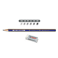 FABER-CASTELL 1221 GOLD DERECELİ KURŞUN KALEM SETİ (5 KALEM+SİLGİ+KALEMTRAŞ)(5165000000) - 2