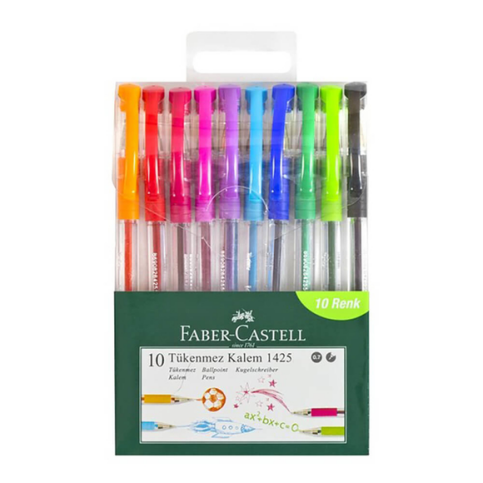 FABER-CASTELL 1425 TÜKENMEZ KALEM 0.7 KARIŞIK 10LU (142557) - 1