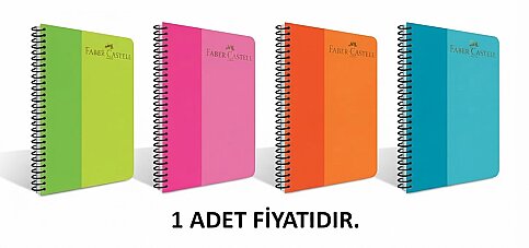 FABER-CASTELL BİCOLOR SPİRALLİ PLASTİK KAPAK DEFTER A4 ÇİZGİLİ 120 YAPRAK (5075000133) - 2