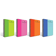 FABER-CASTELL BİCOLOR SPİRALLİ PLASTİK KAPAK DEFTER A4 ÇİZGİLİ 120 YAPRAK (5075000133) - FABER-CASTELL