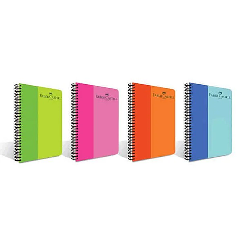 FABER-CASTELL BİCOLOR SPİRALLİ PLASTİK KAPAK DEFTER A4 ÇİZGİLİ 120 YAPRAK (5075000133) - 1
