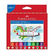 FABER-CASTELL 2İN1 JUMBO KEÇELİ KALEM 10 RENK (5062155170) - FABER-CASTELL