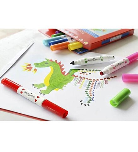 FABER-CASTELL 2İN1 JUMBO KEÇELİ KALEM 10 RENK (5062155170) - 2