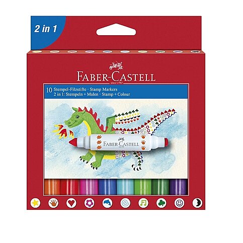 Faber-Castell 2İn1 Jumbo Keçeli Kalem 10 Renk (5062155170) - 3