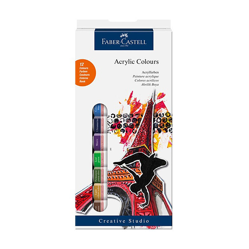 FABER-CASTELL AKRİLİK BOYA 12 RENKx12ml TÜP (5188169501)