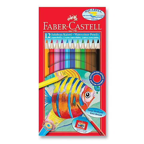 FABER-CASTELL AQUAREL KURU BOYA 12 RENK KARTON KUTU (5171110622) - 1