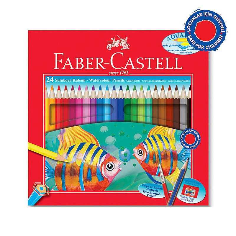 FABER-CASTELL AQUAREL KURU BOYA 24 RENK KARTON KUTU (5171110624)