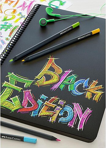 FABER-CASTELL BLACK EDİTİON KURU BOYA KALEMİ TAMBOY 24 RENK (5171116424) - 3