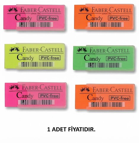 FABER-CASTELL CANDY PVC-FREE PASTEL PLASTİK KILIFLI SİLGİ (5131784002) - 1