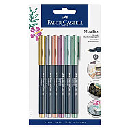 FABER-CASTELL ÇOK AMAÇLI MARKÖR METALİK 6 RENK BLİSTER (5010160706) - FABER-CASTELL