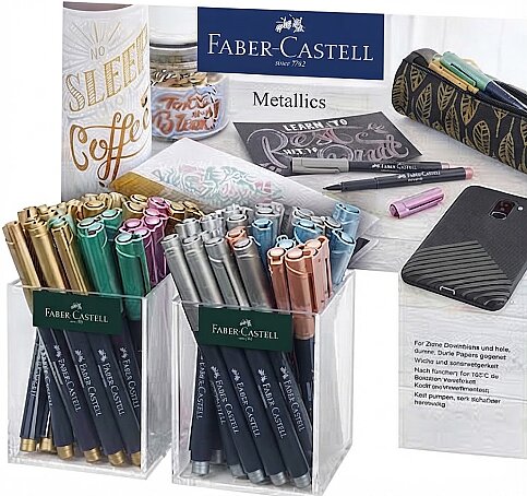 FABER-CASTELL ÇOK AMAÇLI MARKÖR METALİK 60LI STAND (5040160760) - 1