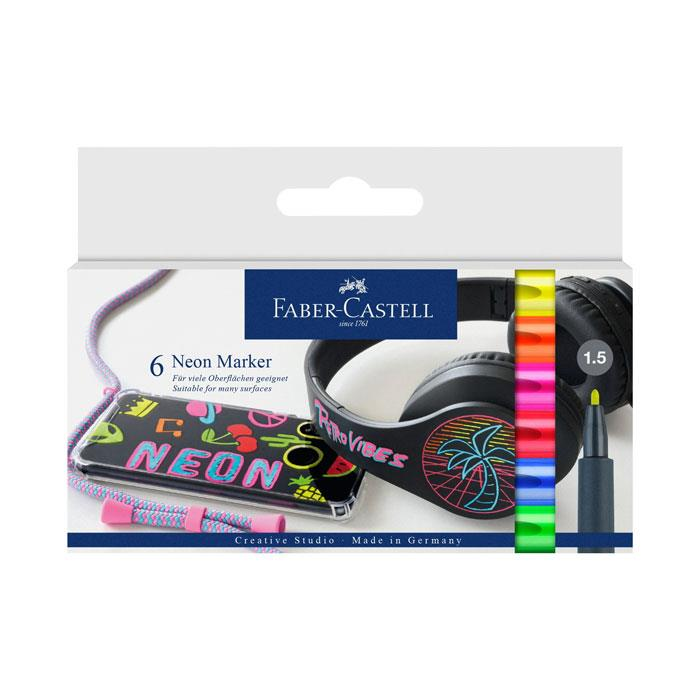 FABER-CASTELL ÇOK AMAÇLI MARKÖR NEON 6 RENK BLİSTER (160806)