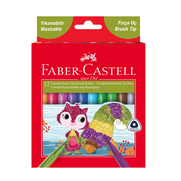 Faber-Castell Comfort Fırça Uçlu Keçeli Kalem 12 Renk (155242) - FABER-CASTELL