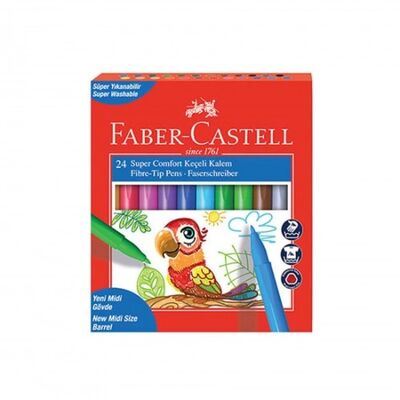 Faber-Castell Comfort Fırça Uçlu Keçeli Kalem 24 Renk (155240) - 1