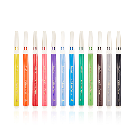 FABER-CASTELL COMFORT FIRÇA UÇLU KEÇELİ KALEM BİO PLASTİK GÖVDELİ 12 RENK (5062000010) - 2