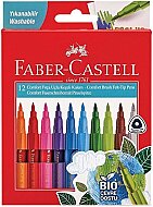 FABER-CASTELL COMFORT FIRÇA UÇLU KEÇELİ KALEM BİO PLASTİK GÖVDELİ 12 RENK (5062000010) - 1
