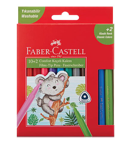 FABER-CASTELL COMFORT KEÇELİ KALEM 10+2 RENK (5068155131) - 1