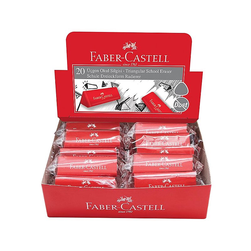 FABER-CASTELL DUST-FREE ÜÇGEN KIRMIZI OKUL SİLGİSİ (5130187236)