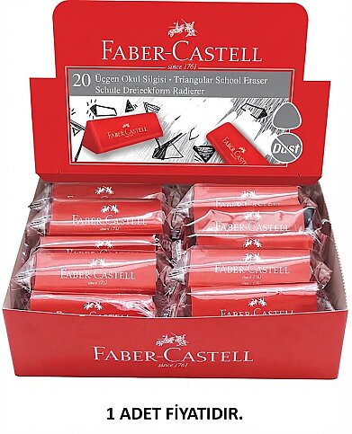 FABER-CASTELL DUST-FREE ÜÇGEN KIRMIZI OKUL SİLGİSİ (5130187236) - 2