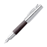 Faber-Castell E-Motion Ahşap Dolma Kalem Krom Siyah (5191148220) - 1
