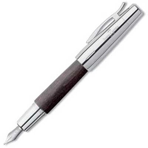 Faber-Castell E-Motion Ahşap Dolma Kalem Krom Siyah (5191148220) - 3