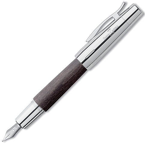 FABER-CASTELL E-MOTİON AHŞAP DOLMA KALEM KROM SİYAH (5191148220) - 1