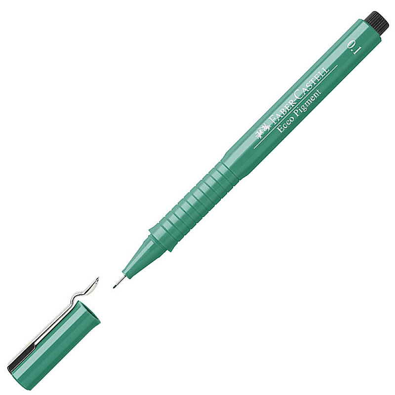 FABER-CASTELL ECCO PİGMENT ÇİZİM KALEMİ 0.1mm YEŞİL (5110166163)