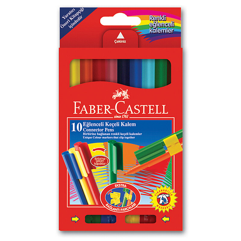 FABER-CASTELL EĞLENCELİ KEÇELİ KALEM 10 RENK (5068111500)