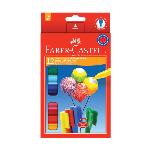 Faber-Castell Eğlenceli Jumbo Keçeli Kalem 12 Renk (662120) - 1