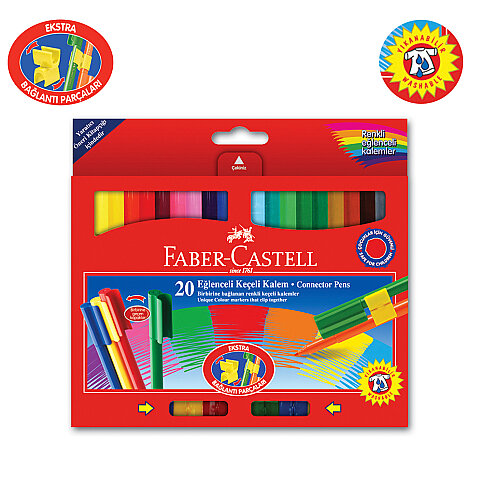 FABER-CASTELL EĞLENCELİ KEÇELİ KALEM 20 RENK (5068112000) - 1