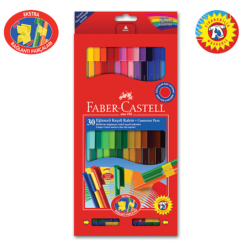 FABER-CASTELL EĞLENCELİ KEÇELİ KALEM 30 RENK (5068113000)