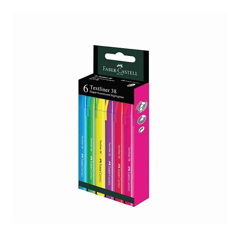 FABER-CASTELL FOSFORLU KALEM 38 NEON 6 RENK (5030157776)