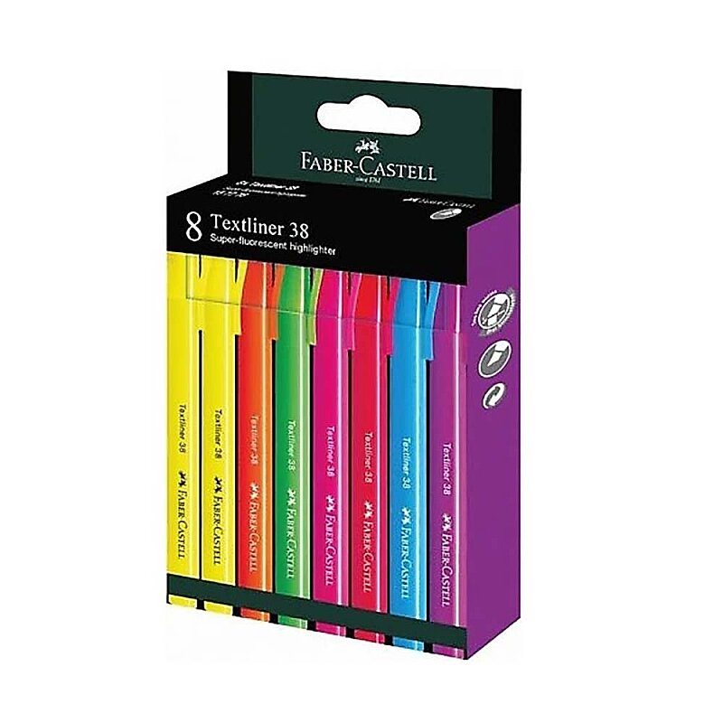 FABER-CASTELL FOSFORLU KALEM 38 NEON 8 RENK (5030157778)