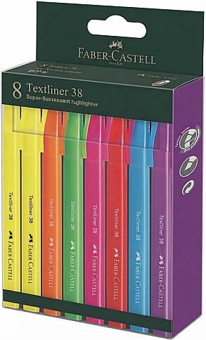 FABER-CASTELL FOSFORLU KALEM 38 NEON 8 RENK (5030157778) - 1