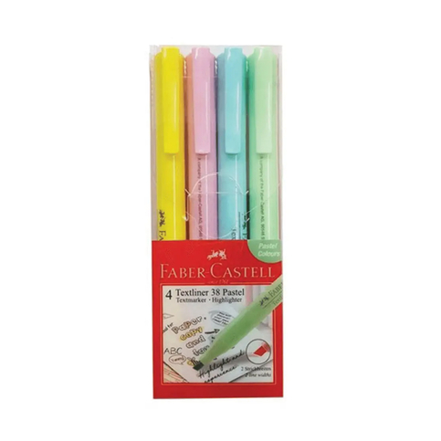 Faber-Castell Fosforlu Kalem 38 Pastel 4 Renk (158216) - 1