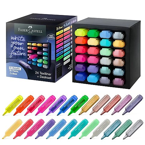 FABER-CASTELL FOSFORLU KALEM 46 24 RENK MASA ÜSTÜ SETİ (5030254602) - 1