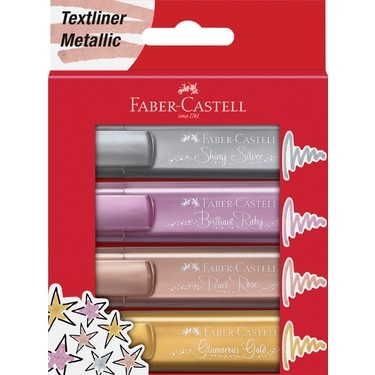 FABER-CASTELL FOSFORLU KALEM 46 METALİK 4 RENK (5030154624)