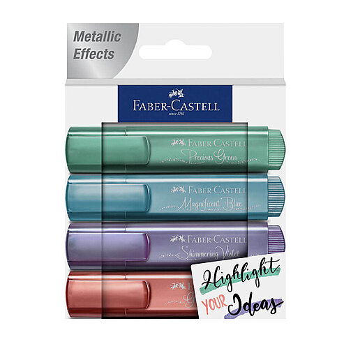 FABER-CASTELL FOSFORLU KALEM 46 METALİK 4 RENK (5030154624) - 1