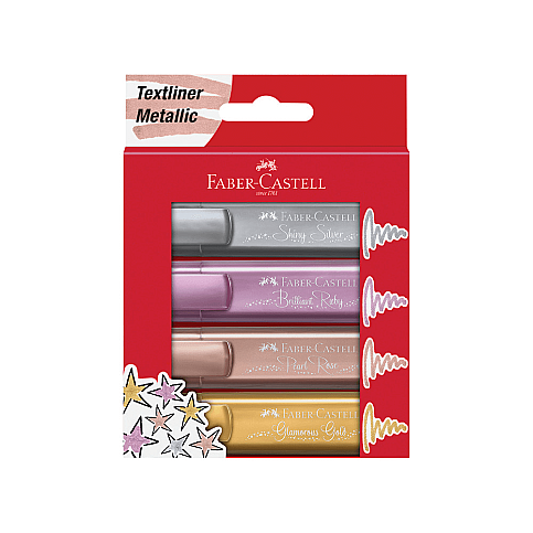 Faber-Castell Fosforlu Kalem 46 Metalik 4 Renk (5030154640) - 2