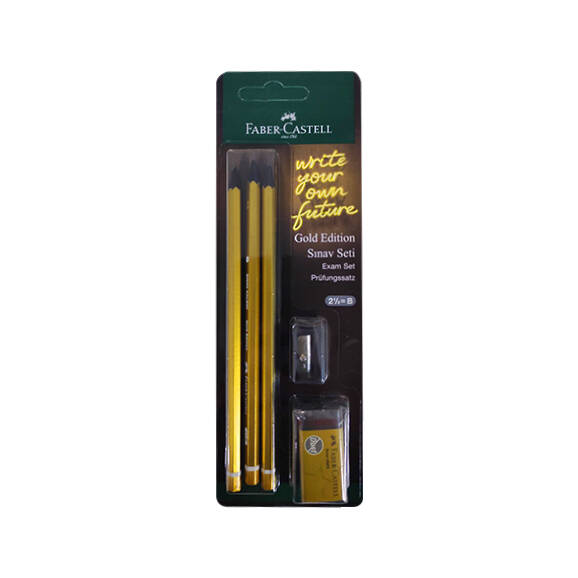 FABER-CASTELL GOLD EDİTİON SINAV SETİ 2 KALEM+KALEMTRAŞ+SİLGİ BLİSTER (5503000029)