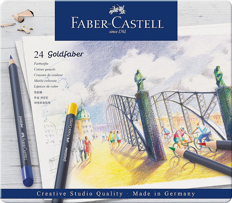 FABER-CASTELL GOLDFABER KURU BOYA 24 RENK METAL KUTU (5188114724)