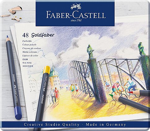 FABER-CASTELL GOLDFABER KURU BOYA 48 RENK METAL KUTU (5188114748) - 1