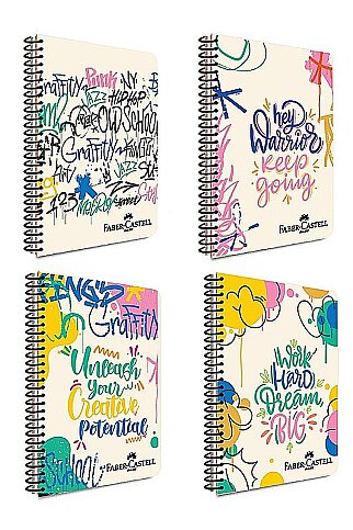 FABER-CASTELL GRAFİTİ SPİRALLİ PLASTİK KAPAK DEFTER A4 KARELİ 100 YAPRAK (5075000430) - 1