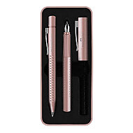 FABER-CASTELL GRİP 2011 DOLMA KALEM+TÜKENMEZ KALEM SETİ GÜL RENGİ (5178201539) - FABER-CASTELL